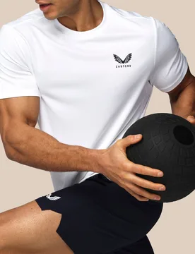 Men’s Adapt Short Sleeve T-shirt - White WHITE XS male - Castore - FashionsVida