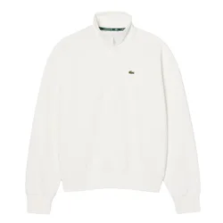 Sweatshirt aus Piqué Halfzip White 40 Damen