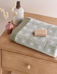 Rana Geometric Towel Green Mix