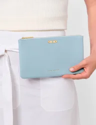 Faux Leather December Birthstone Pouch Purse Turquoise female