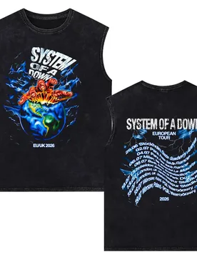 System of A Down Tour 2026 Merch Vintage Washed Tank Tops Men's Clothing Rock Oversized Sleeveless Vest T Shirts Men Streetwear - Aliexpress - FashionsVida