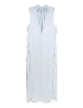 Vestito in viscosa con rouches laterali