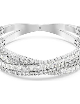 Bracciale rigido Hyperbola, Infinito, Bianco, Placcato rodio M