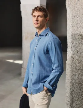 Camisa sport denim ml hombre - Emidio Tucci - FashionsVida