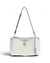 Borsa a Spalla Bianca Shoulder Bag Donna Bianco in Materiale Sintetico con Logo Triangolo
