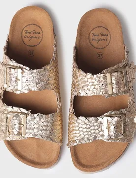 Sandalias planas de mujer de piel con hebillas - Toni Pons - FashionsVida