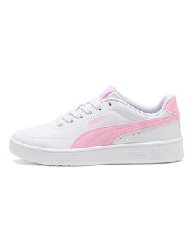 Sneakers bianche e rosa Court Classic Clean Jr 37