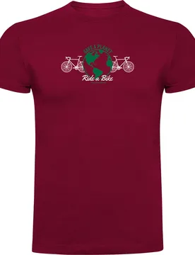 Maglietta A Maniche Corte Save A Planet Dark Red - Kruskis - FashionsVida