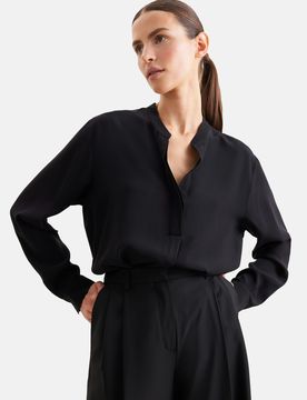 Tunika aus Viskose regular fit Schwarz 34