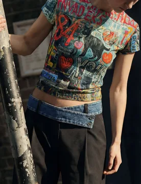 T-shirt imprimé chats RED L female - Desigual - FashionsVida