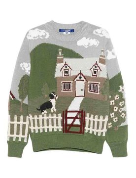 Maglia Girocollo In Cotone Stampato