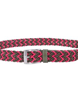 Gürtel Damen Braided Tip, oliv/pink 90_cm