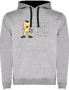 Sweat à Capuche Born To Play Football Two-colour Heather Grey / Black XL
