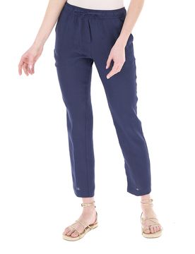 Pantalone in lino BLU NAVY 50