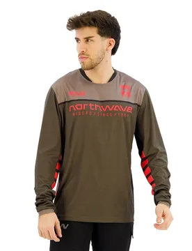 Maglia A Maniche Lunghe Edge 2 Forest Green / Earth - Northwave - FashionsVida