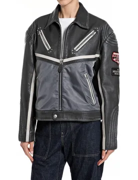 Cazadora de piel de mujer estilo boy fit - Replay - FashionsVida