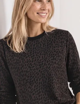 Sweatshirt mit Rundhals und Print female Braun - Street One - FashionsVida