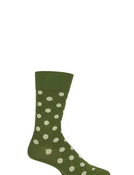 Mens 1 Pair Daybreaker Large Spots Cotton Socks Green 6.5-11 Mens - Green - Size: 6.5-11 Mens - Burlington - FashionsVida