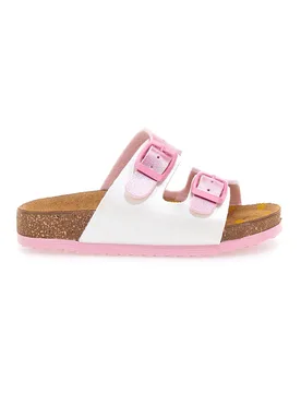 Ciabatte bianche con dettagli rosa 257A206SR 27 - PITTARELLO BIO - FashionsVida