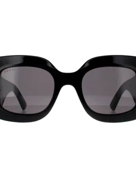 Square Black with Silver Grey GG1695S Sunglasses - Black - Size: One Size - Gucci - FashionsVida