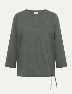 Jerseyshirt mit 3/4 Arm 17798-dried olive green L - CECIL - FashionsVida