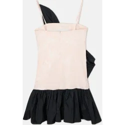 Vestido caprile x bicolor volante marfil