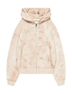 Deliria Zip Hoodie felpa con cappuccio e zip cropped fit - Sand - RETERNITY - FashionsVida