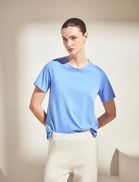 Camiseta de mujer con manga corta y cuello caja - Woman El Corte Inglés - FashionsVida