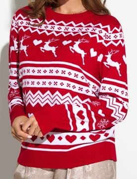 Maglione natalizio con renne - rosso