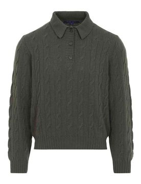 Polo in maglia a trecce