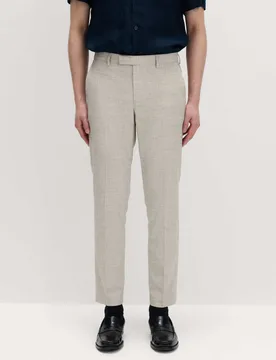 Relaxed Fit Textured Pleat Front Trousers Neutral male - M&S - FashionsVida