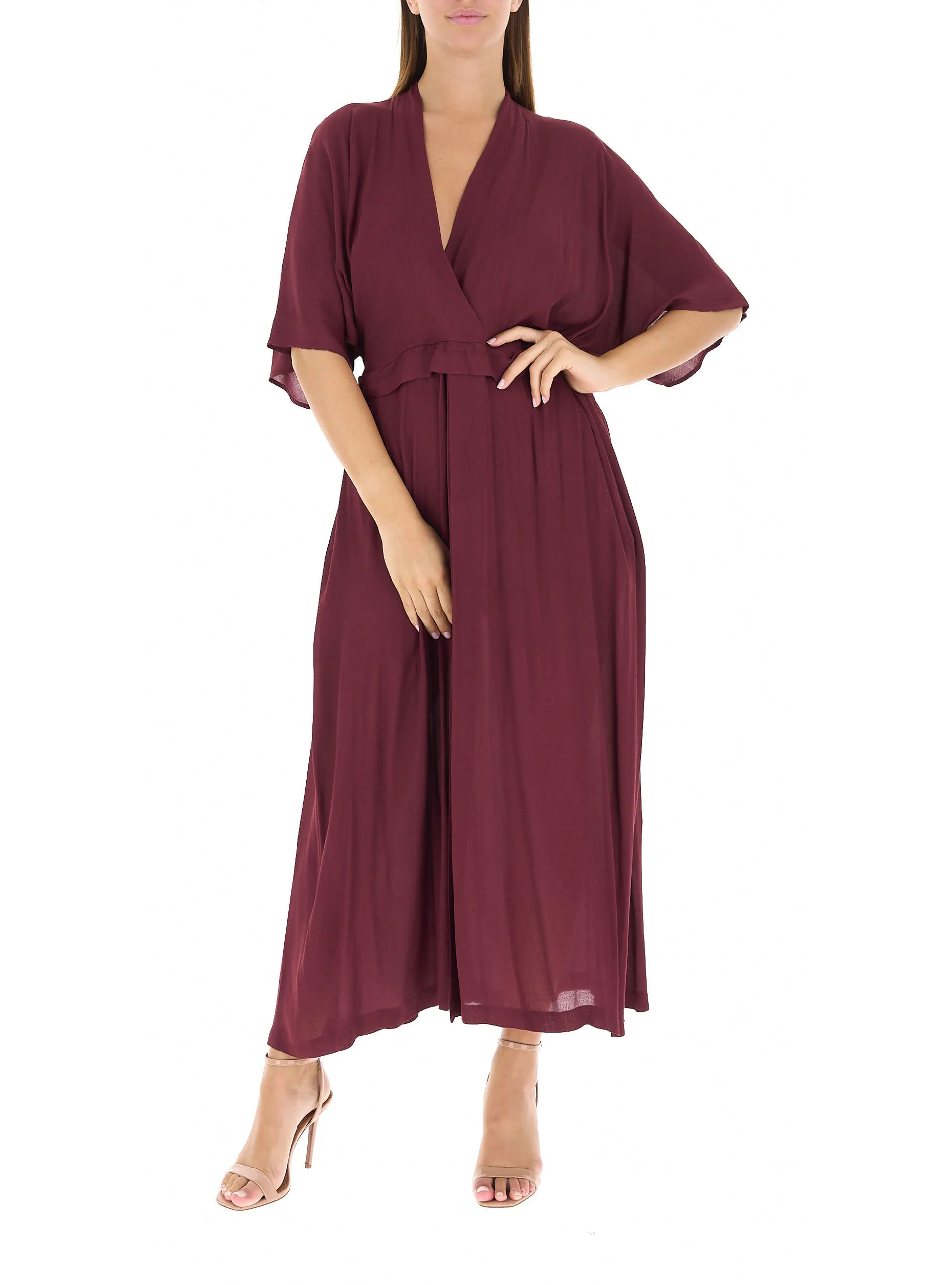 Dixie Abito in viscosa BORDEAUX M - Dixie - FashionsVida