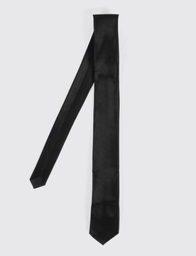 Herren Einfarbige Schmale Krawatte Black