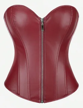 Corsé de busto alto con cremallera, corsé de entrenador de cintura para uso exterior o en capas, disfraz punk, baile de máscaras, Halloween, rojo v - Shein - FashionsVida