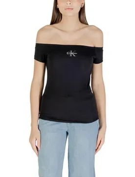 T-Shirt Monogram Off Shoulde Lv047c203g Eu Xs Female - Calvin Klein Jeans - FashionsVida