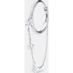 Piercing aro de oro y diamantes con cadena