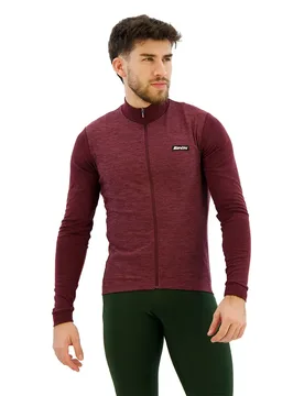 Maglia A Maniche Lunghe Pure Burgundy - Santini - FashionsVida