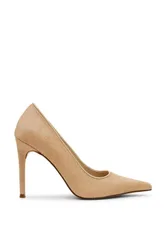 Reya Heel Camel' Leather Heels - Beige - Size: 8
