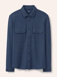 Overshirt mit Struktur, noch offen: Größenlauf, Farbe Blau, 58/60, Baumwoll-Mix pflegeleicht & knitterarm Herren