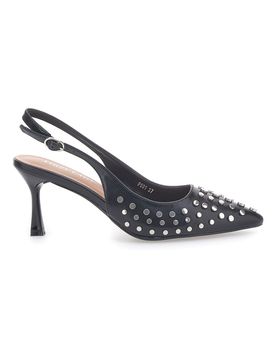Décolleté Sling-back Nere Con Borchie P591 40
