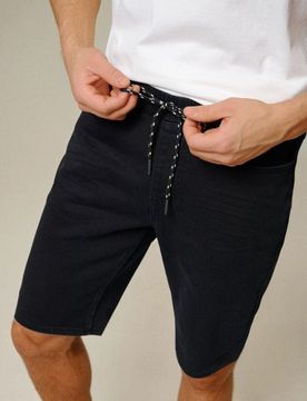 Pantaloncini in denim - nero