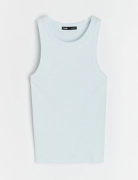 Top in cotone a righe - verde chiaro