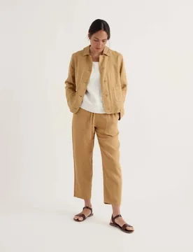Pure Linen Relaxed Lightweight Jacket Yellow female - Seasalt cornwall - FashionsVida