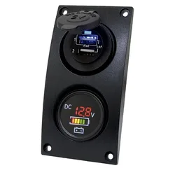 Switchpanel Curved Add On With Double Usb&digital Voltmeter/battery Indicator Black One Size unisex