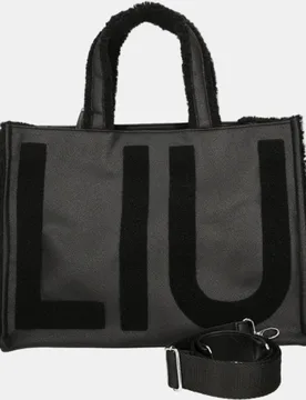 Bolso tote con detalle borrego y asa extraible - LIUJO - FashionsVida