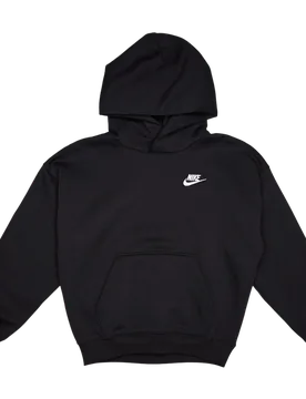 Club Oversized Kid's Hoodies - Black - Size - Black - Size: Large - Nike - FashionsVida