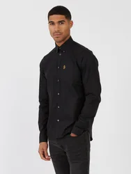 Mens Telford Tailored Fit Smart Shirt Black - Size Medium