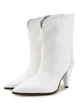 European and American Style Tapered High-heeled Suede Sleeve Short Boots 2026 Women's Fashion V-shaped Mouth Warm Boots - Aliexpress - FashionsVida