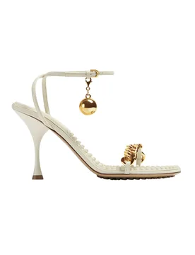 White Dot Chain Sandals - Bottega Veneta - FashionsVida