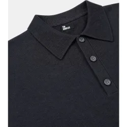 Jersey de cuello polo para hombre con seda y algodón